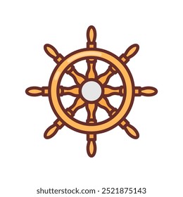 Ícones preenchidos com o leme de navio , ilustração de vetor
