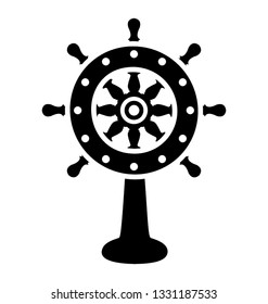 Ship helm, glyph vector icon.