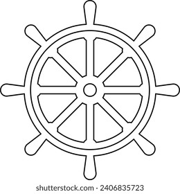 Ship helm icon, transparent background