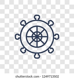 ship Helm icon. Trendy linear ship Helm logo concept on transparent background from Nautical collection