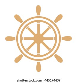 Ship Helm icon. Vector illustration on white background.