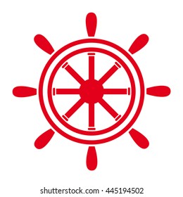 Ship Helm icon. Vector illustration on white background.