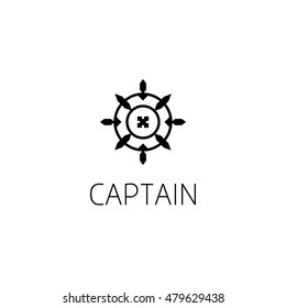 ship helm logo graphic design concept. Editable ship helm element, can be used as logotype, icon, template in web and print