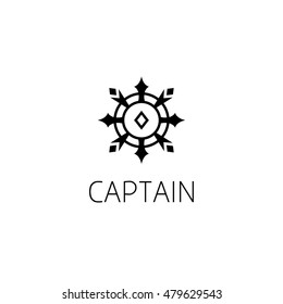 ship helm logo graphic design concept. Editable ship helm element, can be used as logotype, icon, template in web and print