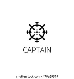 ship helm logo graphic design concept. Editable ship helm element, can be used as logotype, icon, template in web and print