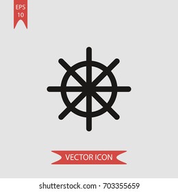 Ship helm vector icon illustration symbol