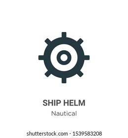 Ship helm vector icon on white background. Flat vector ship helm icon symbol sign from modern nautical collection for mobile concept and web apps design.