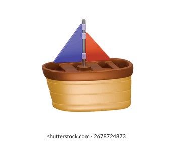 Icono de la nave 3D Ilustración Render