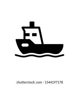 Ship icon in black color