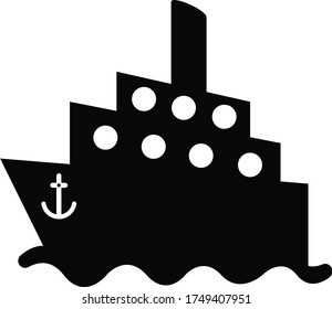 Ship Icon In Black Colour