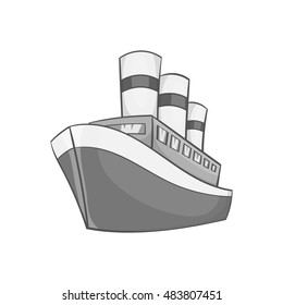 Ship icon in black monochrome style on a white background vector illustration