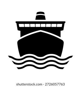 Icono de envío. Silueta negra. Vista frontal. Vector simple ilustración gráfica plana. Objeto aislado sobre un fondo blanco.