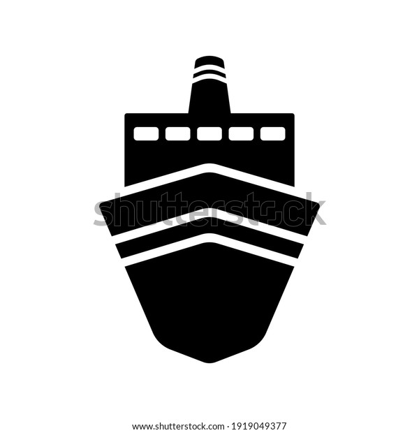 Ship Icon Black Silhouette Front View Stock Vector (Royalty Free ... Simple Ship Silhouette
