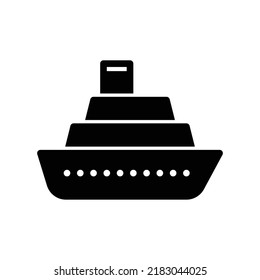 Ship icon in black solid style