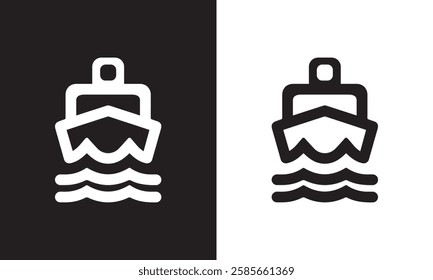 ship icon black and white