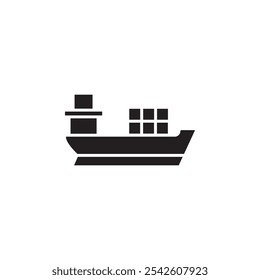 Ship icon black and white vector sign
