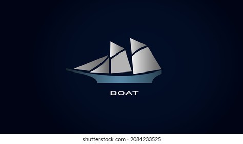 icono de barco con fondo azul	