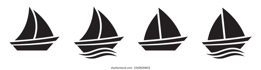 Icono de envío. Icono de bote. Icono oceánico, ilustración vectorial