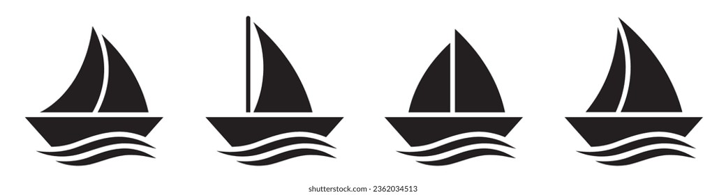 Ship icon. Boat icon. Ocean icon, vector illustration