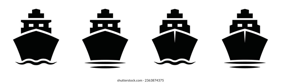 Ship icon. Boat icon. Ocean icon, vector illustration