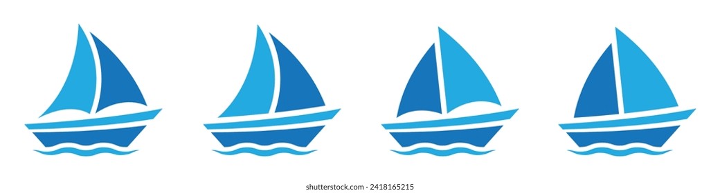 Ship icon. Boat icon. Sailboat icon, vector illustration