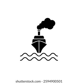 ship icon, boat, simple flat style, illustration, logo sign symbol pictogram template, for ui or ux isolated on white for mobile app, editable