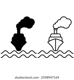 ship icon, boat, simple flat style, illustration, logo sign symbol pictogram template, for ui or ux isolated on white for mobile app, editable