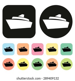 Ship icon. Boat icon. Vector