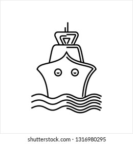 Ship Icon, Boat Icon Vector Art Illustration