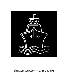 Ship Icon, Boat Icon Vector Art Illustration