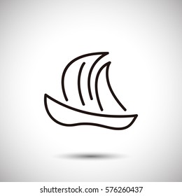 Ship icon. Boat yacht vector.