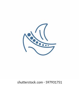 Ship icon. Boat yacht vector