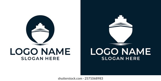 Ship icon. Boats, yachts with spiral elements. Front view. Vector simple flat graphic illustration.