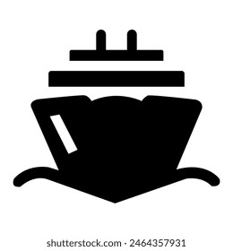 
ship icon, cargo ship, vector ship illustration for company logo and web design. black and white color
