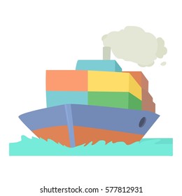 Ship icon. Cartoon illustration of ship vector icon for web