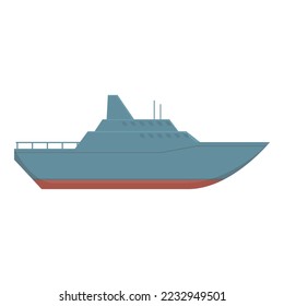 Ship icon cartoon vector. Naval warship. Modern navy
