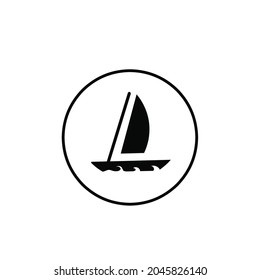 Ship icon with circle and black color.vector illustration design