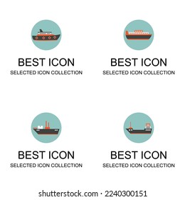 Ship icon collection can be used for digital and print