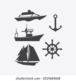 ship icon collection, ships illustration.