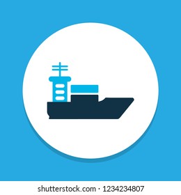 Ship icon colored symbol. Premium quality isolated vessel element in trendy style.