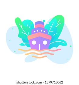 ship icon colorful gradient illustration