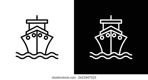 Ship icon concept stroke on white background