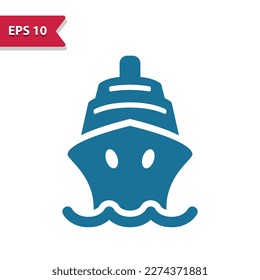 Ship Icon. Cruise Ship. Professional vector icon, glyph style.