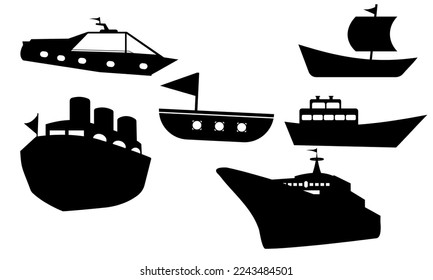 ship icon. cruise ship silhouette