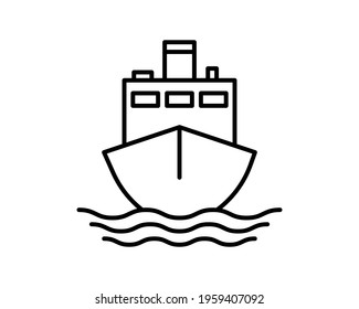 Ship icon. Cruise, tour, delivery concept, Marine boat. Transportation sign Isolated on white background. Trendy Flat style for graphic design, logo, Web site, social media, UI, mobile app, EPS10.