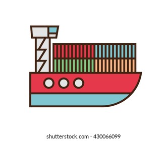 Ship icon. Delivery vector sign isolated on white background