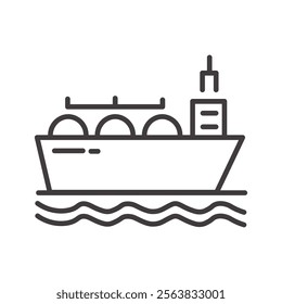 Ship Icon Depicting a Large Vessel in Black and White