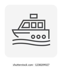 Ship icon design, 64x64 perfect pixel and editable stroke.