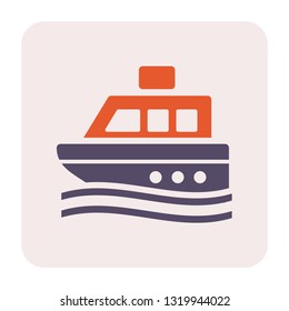 Ship icon design, 64x64 perfect pixel and editable stroke.