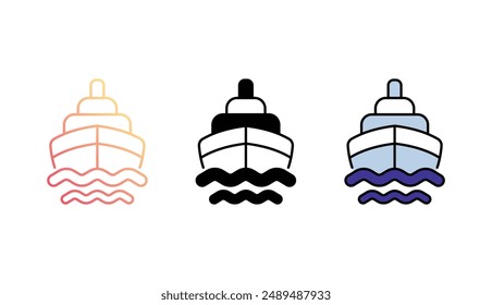 Diseño de icono de barco con fondo blanco ilustración de stock